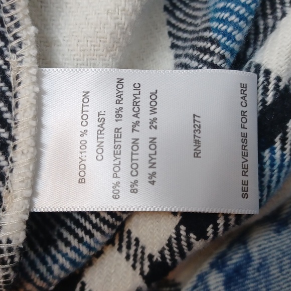 Denim & Plaid Hooded Jacket - Picture 6 of 7